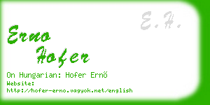 erno hofer business card