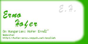 erno hofer business card